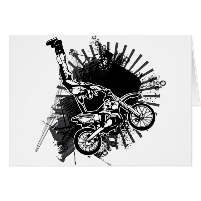 モトクロスのグランジなジャンプ (正面横)