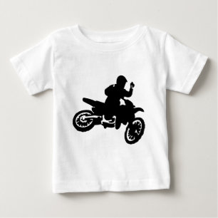 モトクロスのバイクの鞭 ベビーTシャツ