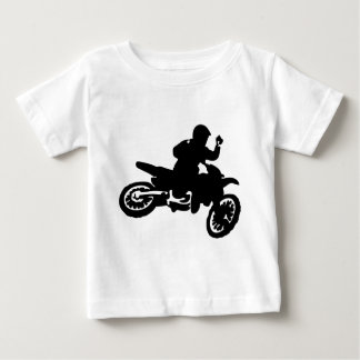 モトクロスのバイクの鞭 ベビーTシャツ