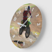 モトクロスのムガール人-モトクロスのレーサー ラージ壁時計 (傾斜)