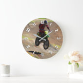 モトクロスのムガール人-モトクロスのレーサー ラージ壁時計 (ホーム)
