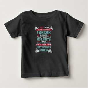モトクロスのライダーの土のバイクの生命 ベビーTシャツ