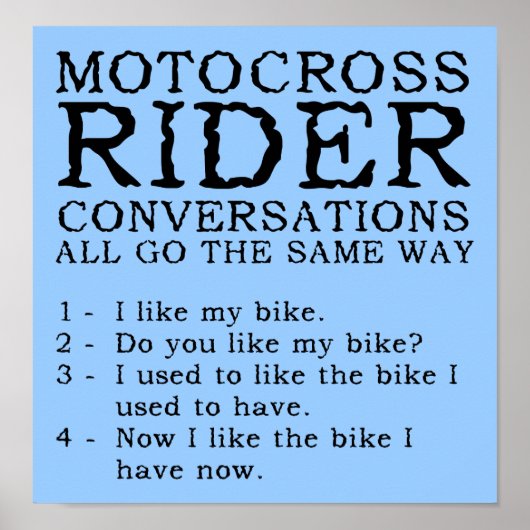 モトクロスの会話が面白いダートバイクのポスター ポスター (正面)