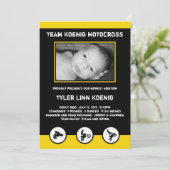 モトクロスの土のバイクの誕生の発表の黄色 案内状 (スタンド正面)