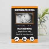 モトクロスの土のバイクの誕生の発表(オレンジ) 案内状 (スタンド正面)