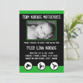 モトクロスの土のバイクの誕生の発表(緑) 案内状 (スタンド正面)