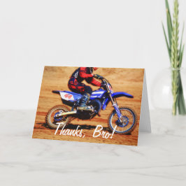 モトクロスの土バイクのチャンピオンのレーサー4 サンキューカード