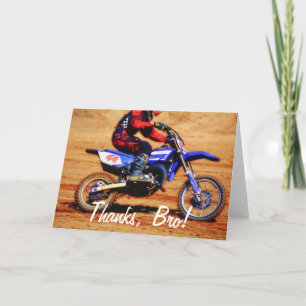 モトクロスの土バイクのチャンピオンのレーサー4 サンキューカード