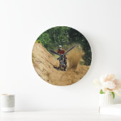 モトクロスの土バイクのチャンピオンの競争 ラージ壁時計 (ホーム)