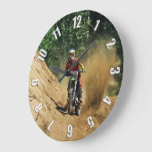 モトクロスの土バイクのチャンピオンの競争 ラージ壁時計 (傾斜)