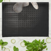 モトクロスの鞭; クールな黒 キッチンタオル (折り畳み)