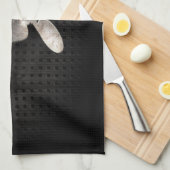 モトクロスの鞭; クールな黒 キッチンタオル (四つ折り)