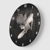 モトクロスの鞭; クールな黒 ラージ壁時計 (傾斜)