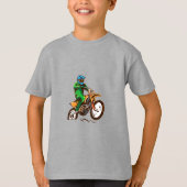モトクロスアメリカ国旗のダートバイクベビーTシャツ Tシャツ (正面)