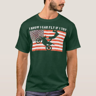 モトクロスエンデューロダートバイクライダー米国国旗 Tシャツ