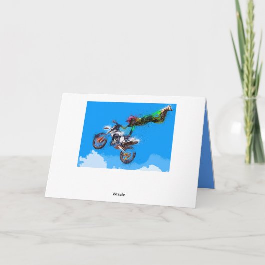 モトクロスオートバイレース誕生日 カード (裏面)