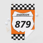 モトクロスカスタムダートバイクナンバープレートオンオレンジ ゴルフタオル (インサイチュ)