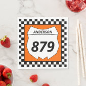 モトクロスカスタムダートバイクナンバープレートオンオレンジ スタンダードランチョンナプキン (インサイチュ)