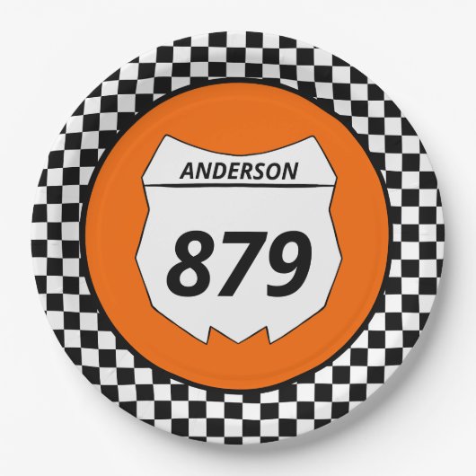 モトクロスカスタムダートバイクナンバープレートオンオレンジ ペーパープレート (正面)