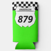 モトクロスカスタムダートバイク番号プレートオングリーン スリム缶クーラー (裏面)