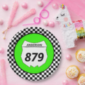 モトクロスカスタムダートバイク番号プレートオングリーン ペーパープレート (パーティー)