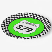 モトクロスカスタムダートバイク番号プレートオングリーン ペーパープレート (アングル)