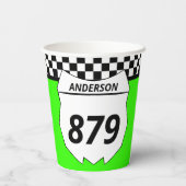 モトクロスカスタムダートバイク番号プレートオングリーン 紙コップ (裏面)