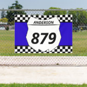 モトクロスカスタムダートバイク番号プレートオンブルー 横断幕 (インサイチュ)