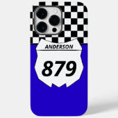 モトクロスカスタムダートバイク番号プレートオンブルー Case-Mate iPhoneケース (裏面)