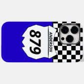 モトクロスカスタムダートバイク番号プレートオンブルー Case-Mate iPhoneケース (裏面 (横))