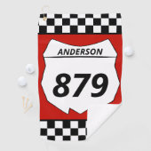 モトクロスカスタムダートバイク番号プレートオンレッド ゴルフタオル (インサイチュ)