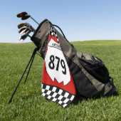 モトクロスカスタムダートバイク番号プレートオンレッド ゴルフタオル (グリーン)