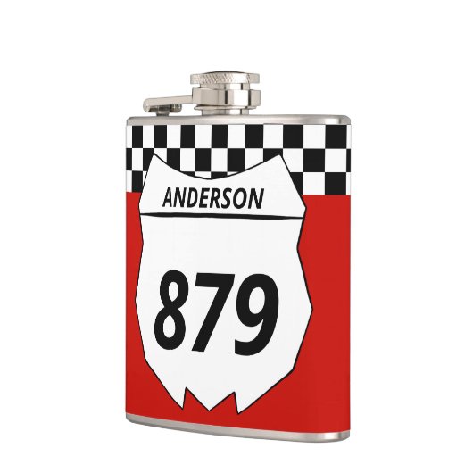 モトクロスカスタムダートバイク番号プレートオンレッド フラスク (左)