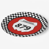 モトクロスカスタムダートバイク番号プレートオンレッド ペーパープレート (アングル)