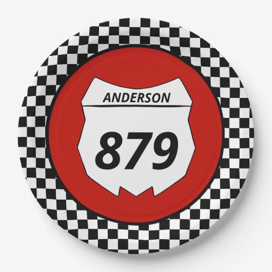 モトクロスカスタムダートバイク番号プレートオンレッド ペーパープレート (正面)