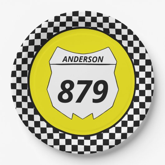 モトクロスカスタムダートバイク番号プレートオン黄色 ペーパープレート (正面)