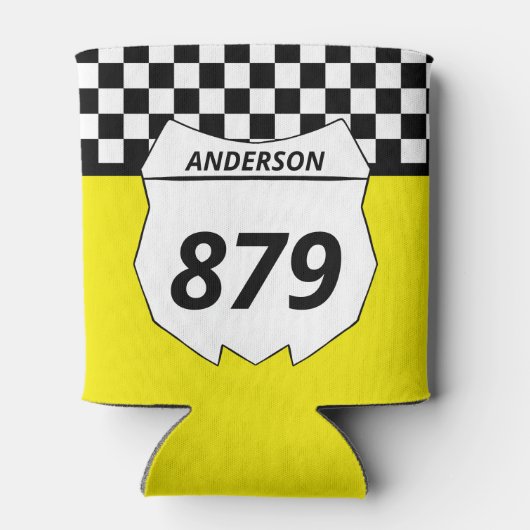 モトクロスカスタムダートバイク番号プレートオン黄色 缶クーラー (裏面)