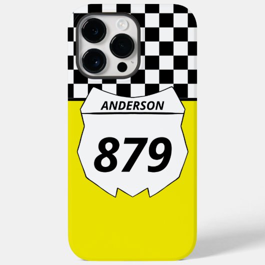 モトクロスカスタムダートバイク番号プレートオン黄色 Case-Mate iPhoneケース (裏面)
