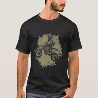 モトクロスカッコいいダートバイクギフトバイクもしくは自転車に乗る人レトロヴィンテージ Tシャツ