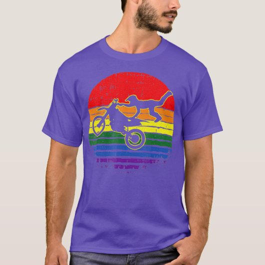 モトクロスゲイプライドバイクダートバイクLGBTQ Tシャツ (正面)