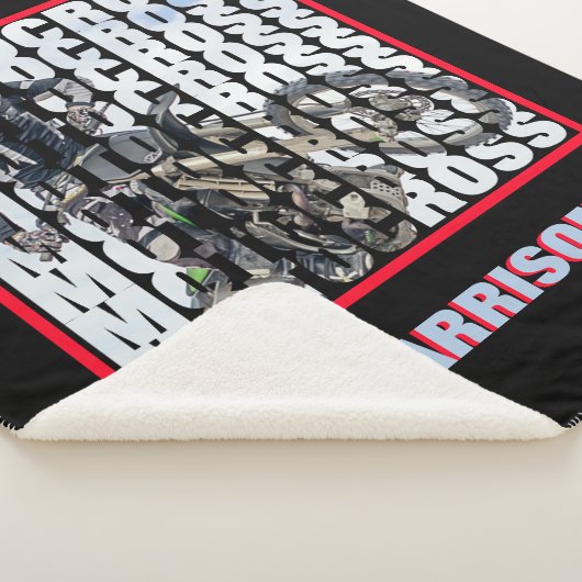 モトクロススポーツダートバイクもしくは自転車に乗る人パーソナライズされた シェルパブランケット (3/4)