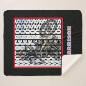 モトクロススポーツダートバイクもしくは自転車に乗る人パーソナライズされた シェルパブランケット (正面(横))