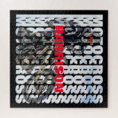 モトクロススポーツダートバイクもしくは自転車に乗る人パーソナライズされた ジグソーパズル (横)