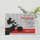 モトクロスダイレクトバイク招待状レッド&ブラック 招待状 (スタンド正面)