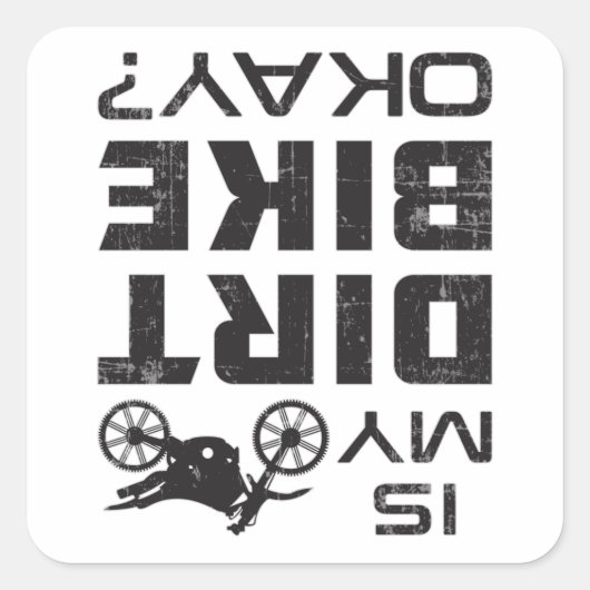 モトクロスダートバイクおもしろいギフトアイディア スクエアシール (正面)