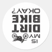 モトクロスダートバイクおもしろいギフトアイディア ラウンドシール (正面)