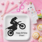 モトクロスダートバイクカスタム誕生日 ペーパープレート (パーティー)