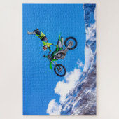 モトクロスダートバイクジャンプマウンテンエクストリームスポーツ ジグソーパズル (縦)