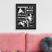 モトクロスダートバイクスポーツ用語タイポグラフィ キャンバスプリント (インサイチュ (リビング))