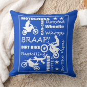 モトクロスダートバイクスポーツ用語タイポグラフィ クッション (ブランケット)